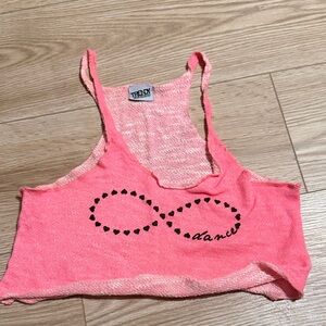 TRENDY Trends Neon Coral Dance Crop Tank